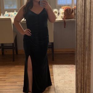 Revelry Velvet Emerald Green Dress